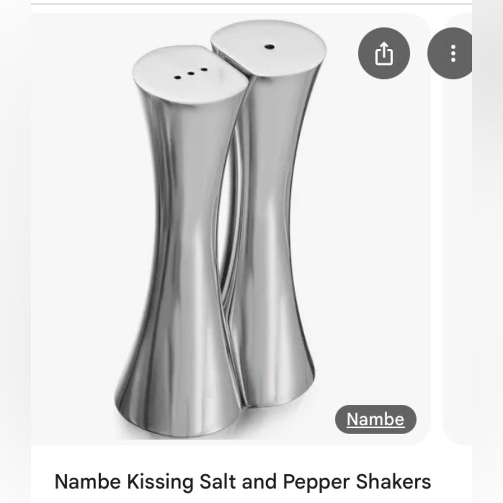 Nambe salt and pepper shakers